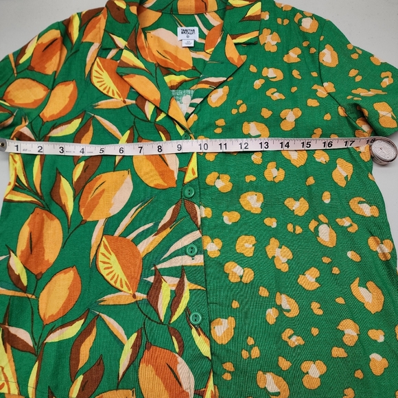 Tabitha Brown Tropical Collared Button Down Shirt Women's Extra Small - Picture 3 of 8